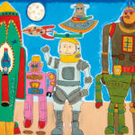 Arrivano i robots - 2006 - cm 195 x 250 - olio su tela - peter gazzola